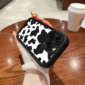 For Phone case 16 15 14 13 12 11 Cow Skin Pattern Shockproof Silicone TPU Bumper Drop Protection Cellphone Cover Gift For Girls and Women