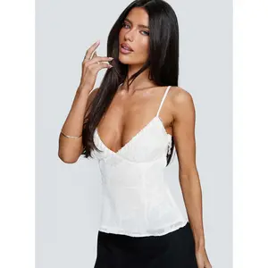 Roselea Beaded Cami Top White