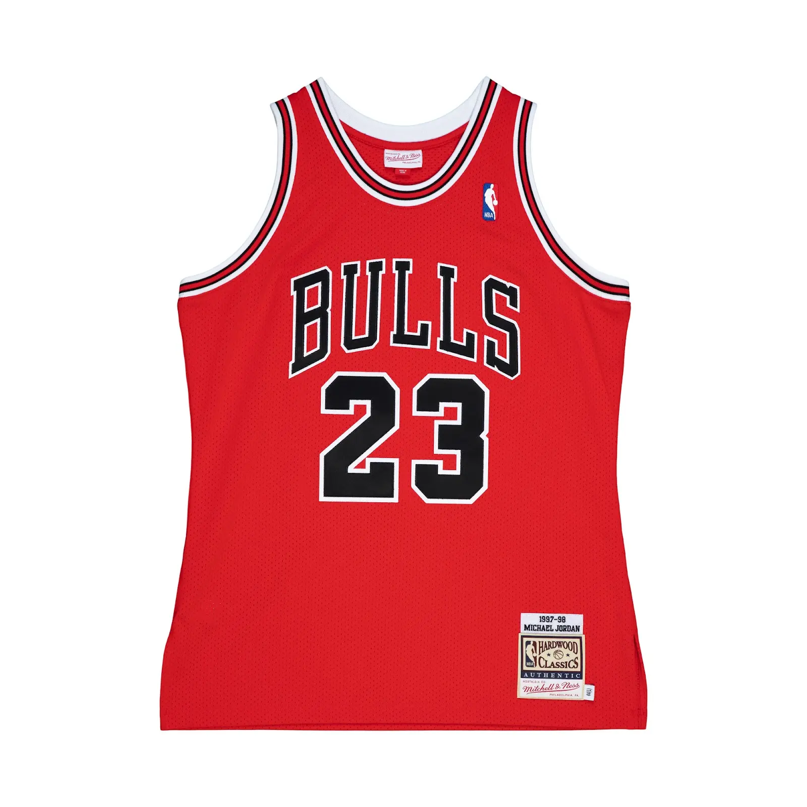 Michael Jordan Chicago Bulls Red 1997-98 Authentic Jersey - Mitchell & Ness NBA Throwback, 90s Retro Basketball Jersey