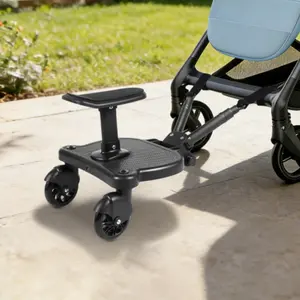 Universal Stroller Ride Board, 2-in-1 Buggy Board with Detachable Seat Standing Board, Stroller Glider Board Suitable for Most Brands of Strollers, Sit&Stand Stroller Board Holds Children Up to 55lbs