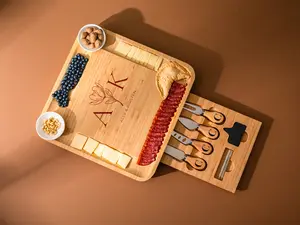 Personalized Charcuterie Board, Custom Gift for Wife, Bridesmaid Gift, Housewarming Gift Idea, Custom Bamboo Charcuterie Board, Birth Flower Cheese Board Set, Gift For Mom, Gift For Her, Christmas Gift