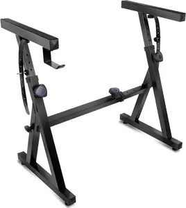 Piano Keyboard Stand - Z Style Adjustable and Portable Heavy Duty Music Stand for  and Adults -Fits 54-88 Key Electric Pianos - Sturdy Musical Keyboard Stand (Black)