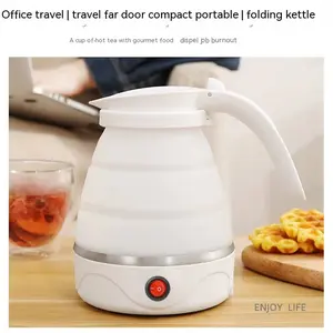 Travel Foldable Electric Kettle, Collapsible Food Grade Silicone Small Kettle Boiling water,Dual Voltage（600-12000ml,110V US Plug）