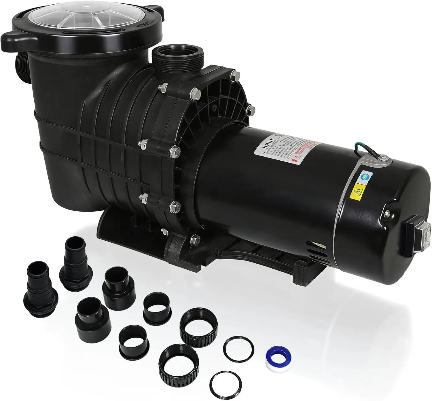 2.0 HP 6557 GPH Swimming Pool Pump Inground and Above Ground, Summervibes, 115V, 1500W Energy Saving Self Primming Pool Pump with Dual Voltage, Strainer Basket, Silent Running UL Certificate, 1.5" & 2" Connectors