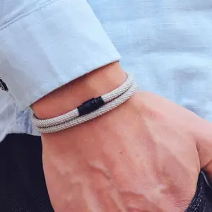 FASHION4U - New Minimalist Men Rope Bracelet Double Layer Survival Braclet Homme Accessories Boyfriend Gift Magnet Buckle Pulsera Hombre