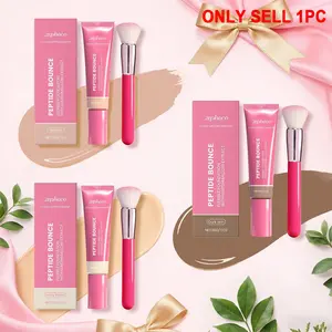 Lightweight Long-Lasting Liquid Enhances Foundation, Natural Skin Tone Deep Color Ivory, Includes Makeup Brush, Matte Radiant Finish