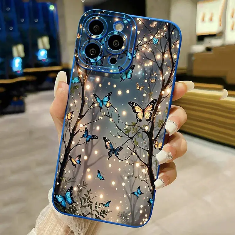 Dark-Design Butterfly Cellphone Case - Protective Handheld Accessory with Protection for iPhone 17,16,16E,15,15 Pro,14,13,12,11 Pro Max Devices, sc02-la-p0550