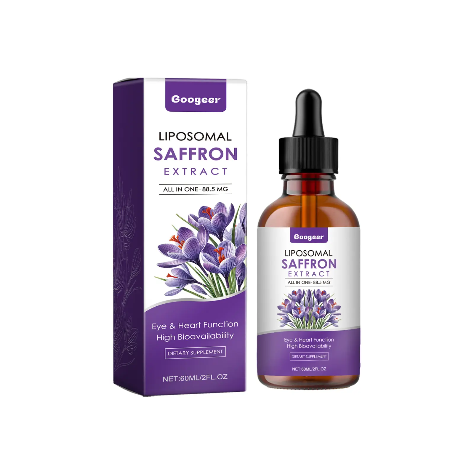 Mint-Infused Saffron Dietary Drops - Natural Energy Booster, Mood Support, Focus Enhancer, Vision Health Aid | Vegan Liquid Supplement for Daily Wellness & Fitness