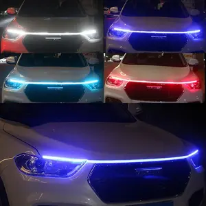 LED Daytime Running Light  Starting Car Hood  Door Decorative Lights DRL Auto Engine Hood Guide Decorative Ambient Lamp 12V
