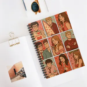 Y2K California Romance Valentine Spiral Notebook | Early 2000s Teen Drama Aesthetic