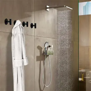 Suction Cup Hooks for Shower, Bathroom, Kitchen, Glass Door, Mirror, Tile – Loofah, Towel, Coat, Bath Robe Hook Holder for Hanging up to 15 lbs – Waterproof, Matte Brushed Satin, Bathroom Accessory