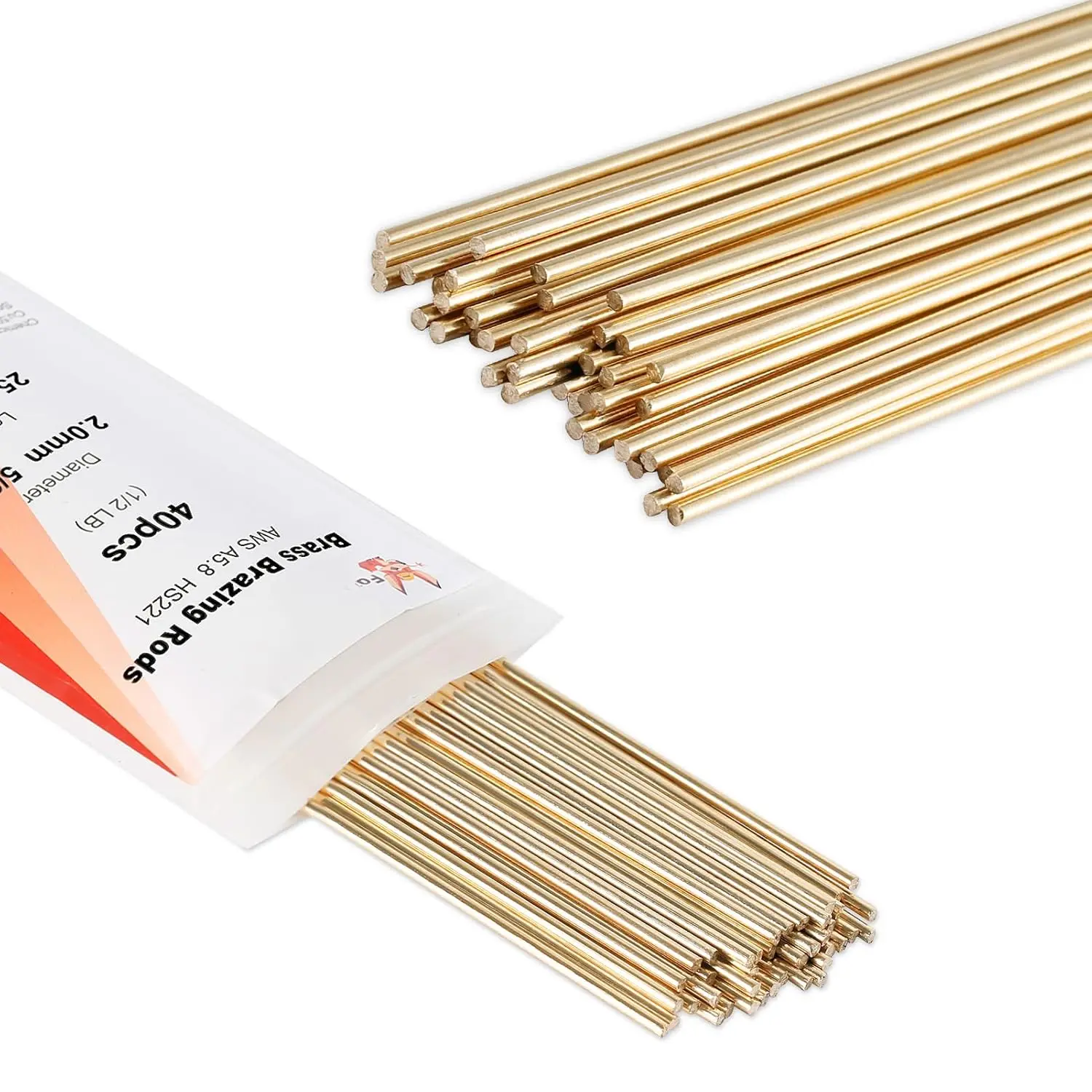 40 count Brass Brazing Rods HS221 1/2 lb Diameter 5/64" Round Bare Bronze Brazing Rods Self Fluxing Welding Sticks for TIG MAPP Propane  Arc Pipes for Projects Crafting and Modeling