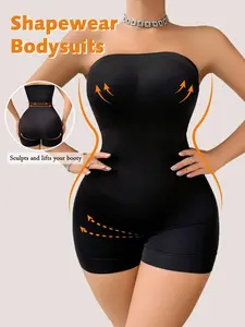 1 Count Women's Strapless Seamless Shapewear, 360° Surround Pressurization Body Shaperwear, Butt Lifting & Tummy Control Colombian Shapewear, Firm Support No-Show Jumpsuit, Fajas, Underwear, Soft Breathable Stretch Bodysuit, Suitable For Yoga & Workout