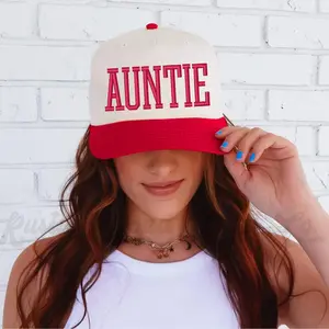 Auntie Embroidered Hat, Auntie Gift, Aunt Gift, Puff Print Trucker Hat, Personalized Hat, Custom Trucker Hat