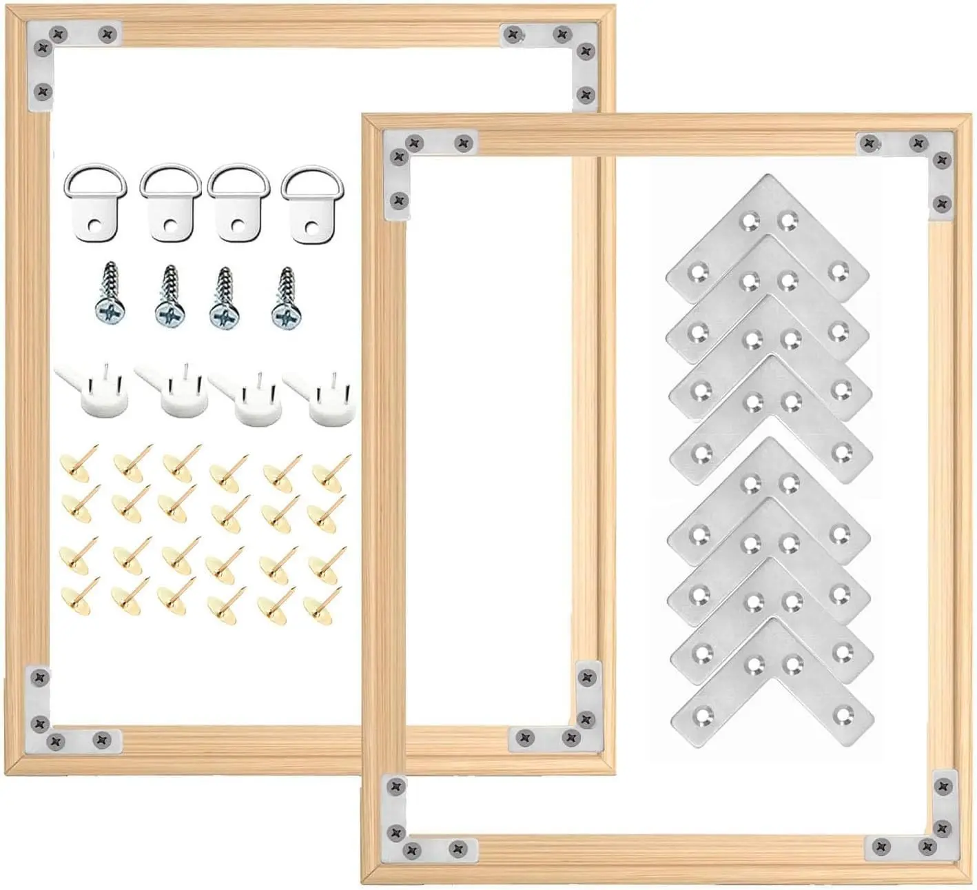 2 Set 16"X 20" DIY Wood Canvas Stretcher Bars,Removable Canvas Frames Kit,Lightweight Sturdy Stretcher Frames for Oil Painting,Diamond Painting,Canvas Painting and Needlepoint Embroidery (16in*20in)