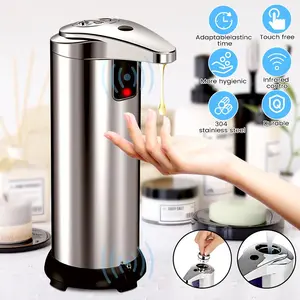 Non-contact automatic soap dispenser for kitchens and bathrooms, contactless 3-stage adjustable hand soap dispenser with upgraded infrared sensor in waterproof base