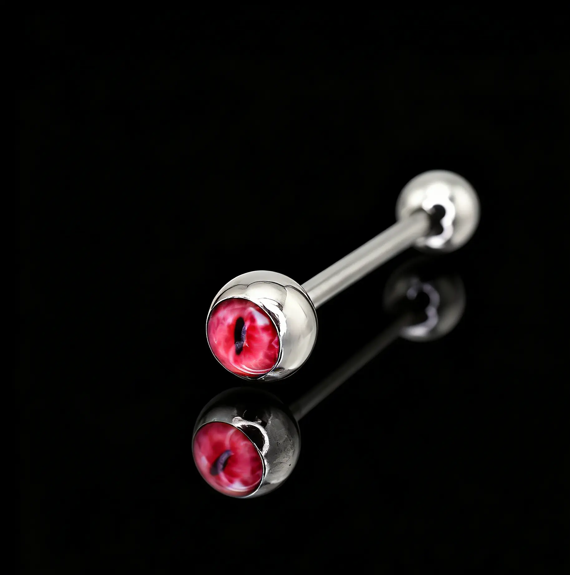 Cute Demon Eye Tongue Piercing Stud Stainless Steel Tongue Ring Gothic Style Earrings