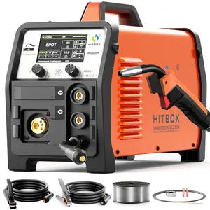 8 in 1 dual pulse Aluminum MIG Welder with Double Pulse built-in welding pattern database Gas MIG/Gasless Flux Core MIG/Stick/Lift TIG/Single Pulse/Dual Pulse Aluminum Welding Machine 110V/220V HIM250DPP