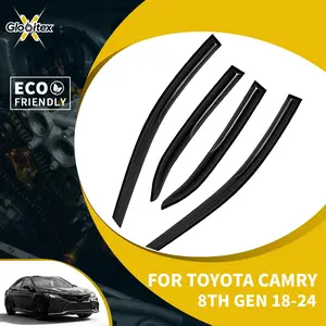 Tape-On Outside Window Visors - Automotive Vehicle Sun Rain Guards, JDM Mugen Style Vent Mount Wind Deflectors, 4PCS for 2018-2024 4-Door Sedan Car Exterior Accessories