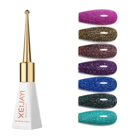 New Laser Diamond Debris UV Cosmetic Gel Glitter Nail Polish Set - 2.5x13cm Small Bottles, 24 Months Shelf Life, for Manicure and Cuticle Care, Enhance Nail Beauty, Salon-Like Finish