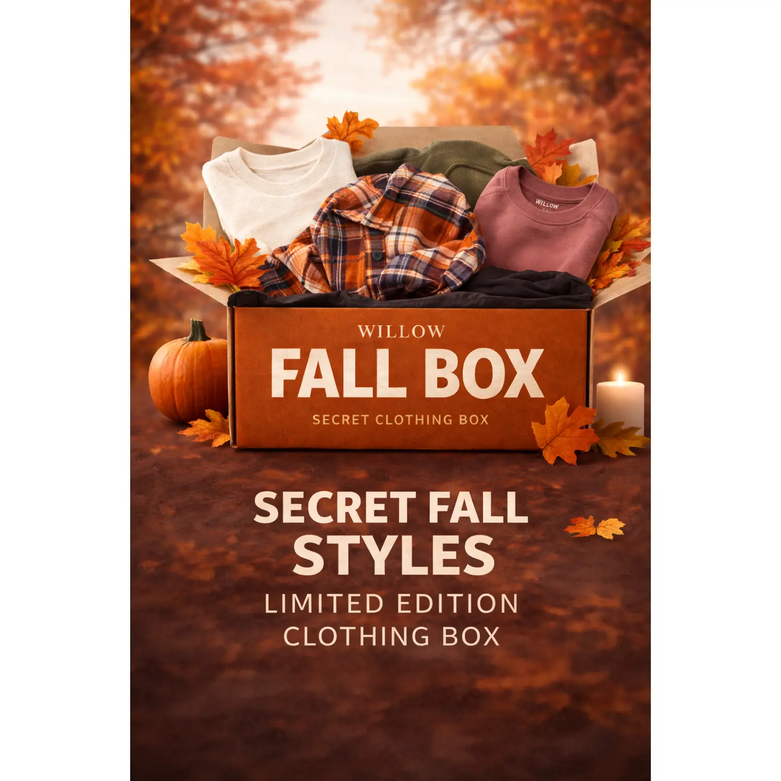Willow Clothing Co. Haunted Fall Special Box - Women's Flannel Hoodies & Sweatshirts, Ideal Gifts for Fall Wear