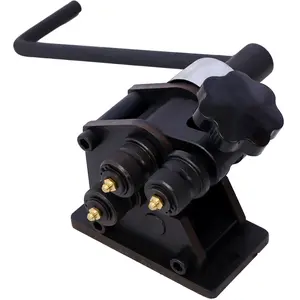 DONEXT Manual Ring Roller Bender – 3" Size, Handles Up to 1/4" Round Steel & 1" x 3/16" Flat Steel, Fine Adjust, Chandelier Bends Capability, Manual Type Power Tool