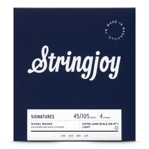 Stringjoy 45-105 Extra Long Scale 4 String Light Gauge Signatures - Nickel Wound Bass Guitar Strings