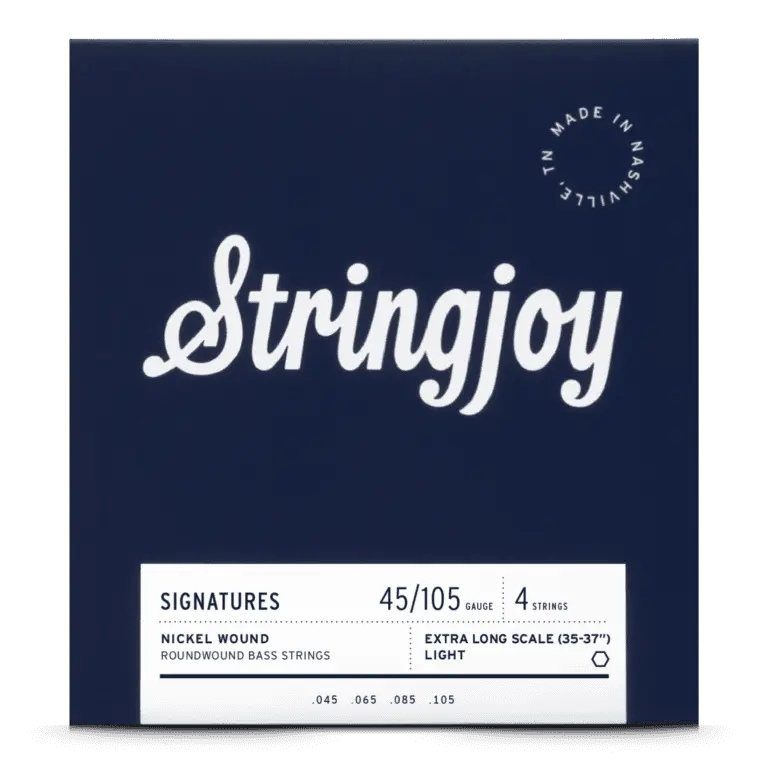 Power Indiana Jones Stringjoy Nickel Wound 4-String Bass Guitar Strings - 45-105 Light Gauge, Extra Long Scale, Heavy Bottom, Roundwound Signatures, Bass Strings