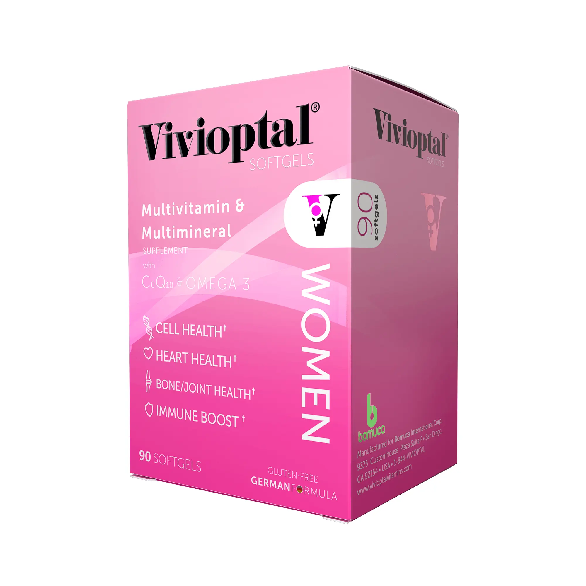Vivioptal Women 90 Softgels - Multivitamin & Multimineral Supplement - CoQ10 & Omega-3
