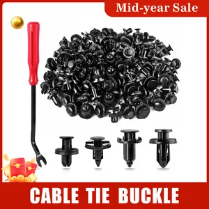 SummerVibes200PCS Car Clips for Hole Plastic Rivets Retainer Fender Push Pin Fastener Bumper - 6 Sizes Universal Car Fastener Kit Durable Easy Install Body Screw Automotive