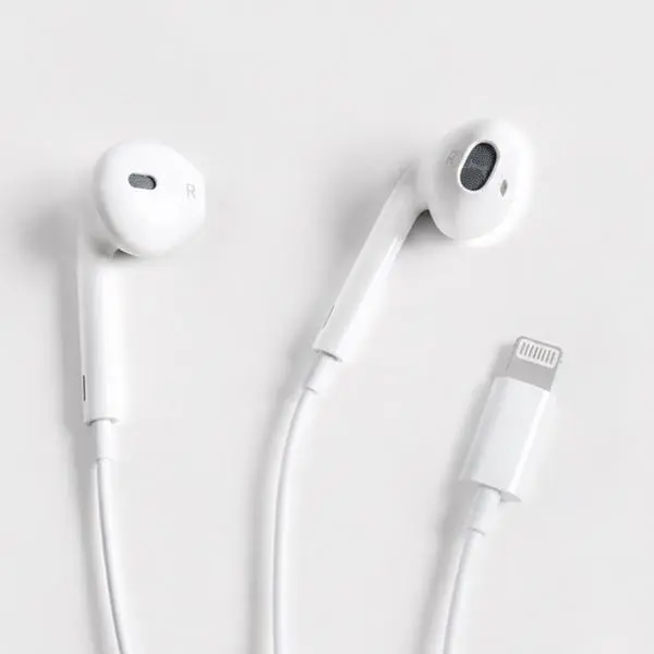 Wired In-Ear Earphones with Lightning Connector for iPhones, Audio Electronic Device with Stable Wired Connection