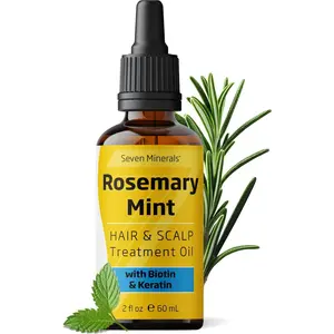 Seven Minerals, Rosemary Oil for Hair Growth - Biotin, Keratin, Mint, Jojoba & Natural Hair Strengthening Oil, Thicker, Longer, Softer & Comfort Hair