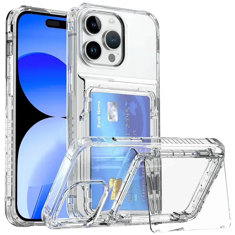 Transparent Photocard Phone Cases with Photocard Holder,Flip Open Card Holder Phone Case for iPhone 17/16/15 /14 /16/13/12/ Pro Max Plus