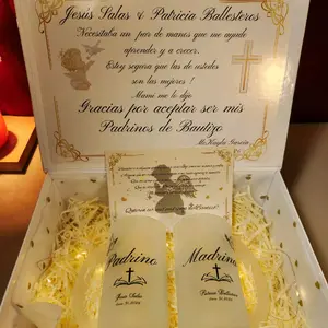 Personalized Baptism Godparents Appreciation Gift Box with 2 16oz Glasses Customizable Design for Special Occasions