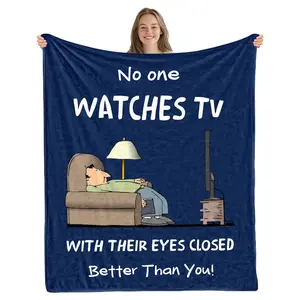 1pc Men'S Birthday Gift Blanket, Creative Gift for Father, Uncle, Grandfather'S Birthday, Happy Father'S Day, TV Lover'S Birthday Gift Idea, Relaxation Blanket, Colleague Gift Decoration Multi-Purpose Blanket Air Conditioning Blanket Nap Blanket