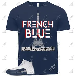 Shirt To Match Jordan 12 FRENCH BLUE,Tower Graphic Tee,Best Gift,Birthday,Sneaker Match,Mens Shirt,AJ12s,Adults & Kid,Mens Clothes, Blue 12s