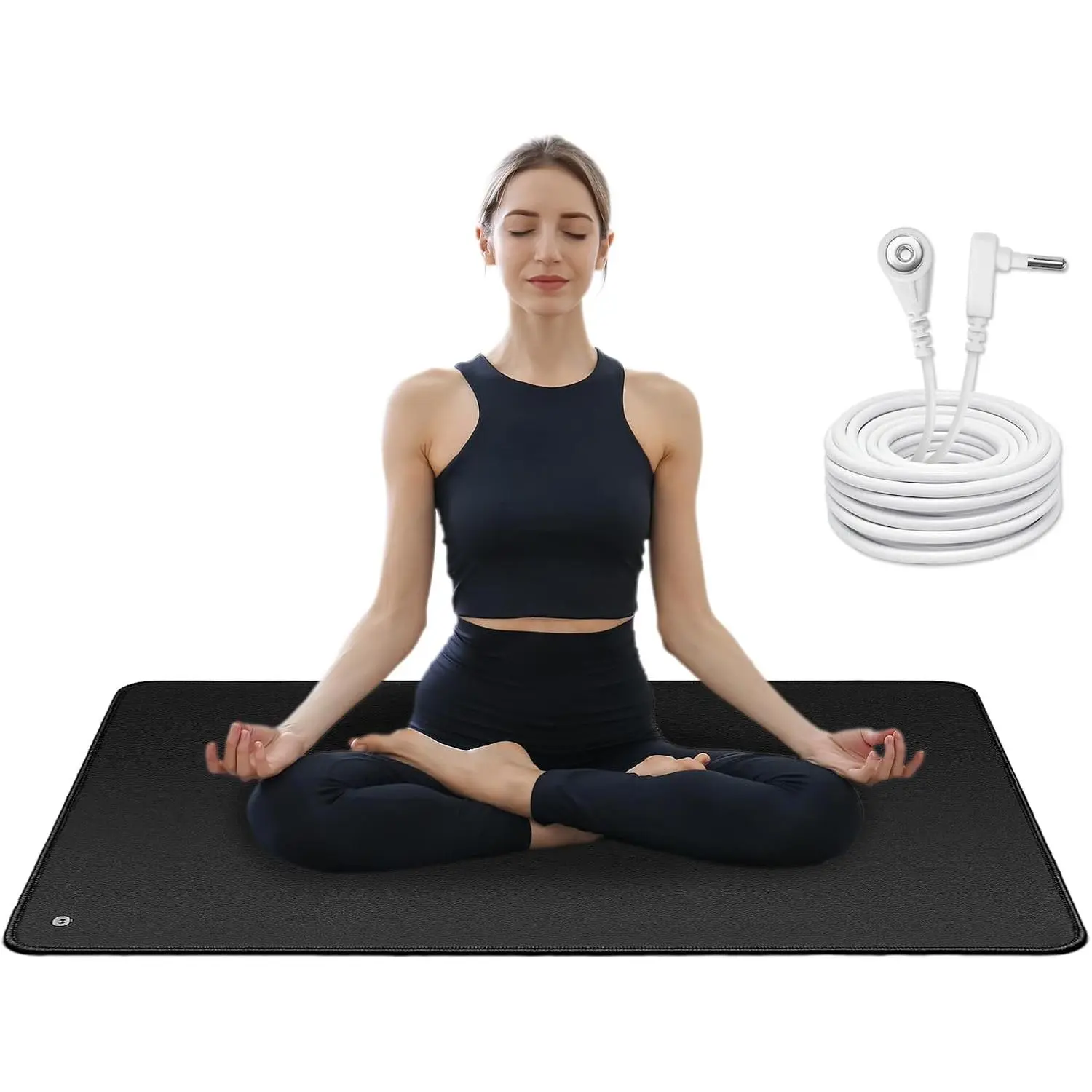 Grounding Mattress Pad - Portable Printed Earth-Connected Pad with 15ft Cord, 23.6"x35.5" Size for Sleep, Meditation, Yoga Use at Home & Office