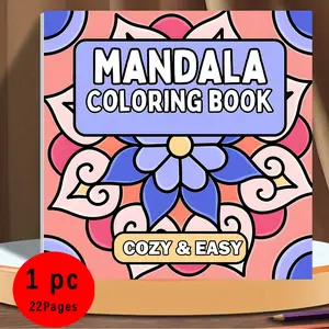 Mandala Coloring Book: Cozy & Easy | 22 Pages 120g Thick No-Bleed Paper | Relaxing Mindful Mandala Patterns | Easy Coloring for Adults & Kids | Stress Relief Calming Hobby | Gel Pen Friendly | Glue Binding Process | TikTok Viral Creative Hobby