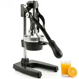 Kitchen Cast lron Juicer -Easy-to-Clean Heavy-Duty ManualJuicer, Professional Citrus Juicer -Stainless Steel LemonSqueezer -Manual Citrus Press & Orange Squeezer -OrangeJuicer (Black)