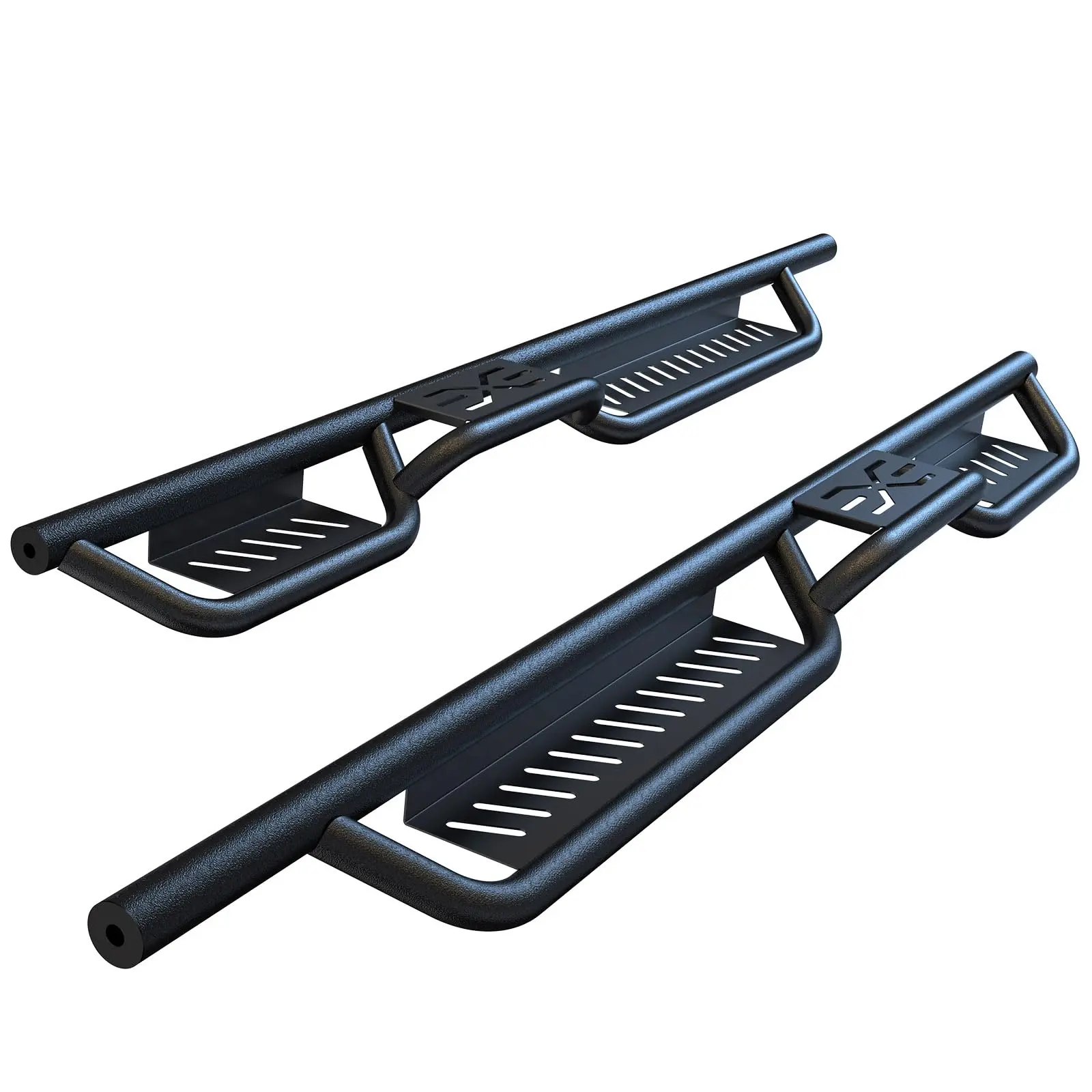 GARVEE 2018-2024 Jeep JL 4D Black Steel Running Boards w/Two Stairs GARVEE 2018-2024 Jeep JL 4D Black Steel Running Boards w/Two Stairs