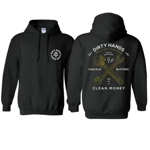 Dirty Hands Clean Money Hoodie for Men & Women – Rugged Workwear-Inspired Graphic Pullover with Bold Back Print, Machine-Washable Streetwear Sweatshirt, Unisex Mechanic, Construction & Blue-Collar Apparel for Hardworking Lifestyle