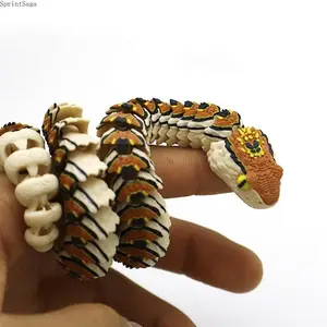 Realistic 3D Printed Flexible Snake Figure, Articulated Movable Fidget Toy, Lightweight Portable Ornament, Perfect for Outdoor Camping, Hiking, Sports Gathering, Car Dashboard, Room Decor, Prank Prop and Creative Gift for Collectors