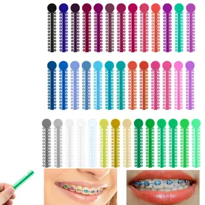 1040 Pcs Orthodontic Ligature Ties, Multi-Color Orthodontic Elastomeric O-Rings Braces Rubber Bands, Assorted Dental Ligature Elastic Rubber Ties