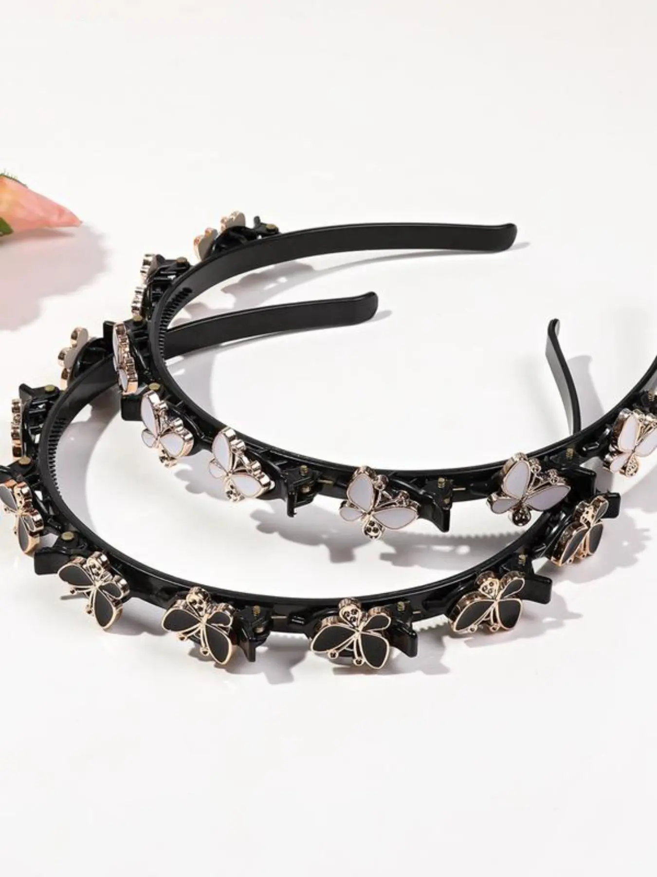 2-Piece Butterfly Decorated Headband Set, Elegant Hairband, Boho Hair Accessories, Braided Design, Hair Accessories with Clips, Suitable for Women and Girls, Adjustable Headband, Fashion Headbands, Fashionable Hair Accessory, Unique Gift Idea