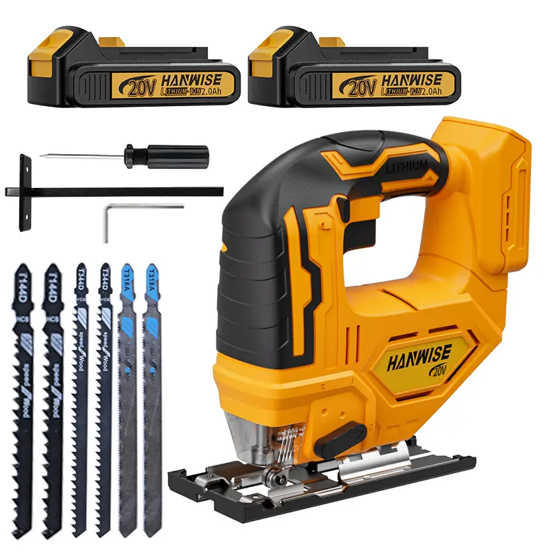 Cordless Jig Saw, Cordless Jigsaw With LED Work Light, 0°- 45° Bevel Cuts, 3 Orbital Settings For Straight/Curve/Bevel/Circle Cutting, Valentines Gifts For Men Brushless Rotary Saw Tool Kit