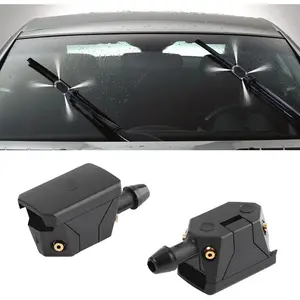 2 count Front Windshield Washer Nozzles, 4-Way  Sprinkler Windshield Wiper Washer , Auto Left Right Windshield Washer Wiper Arm Sprayer,   Accessories