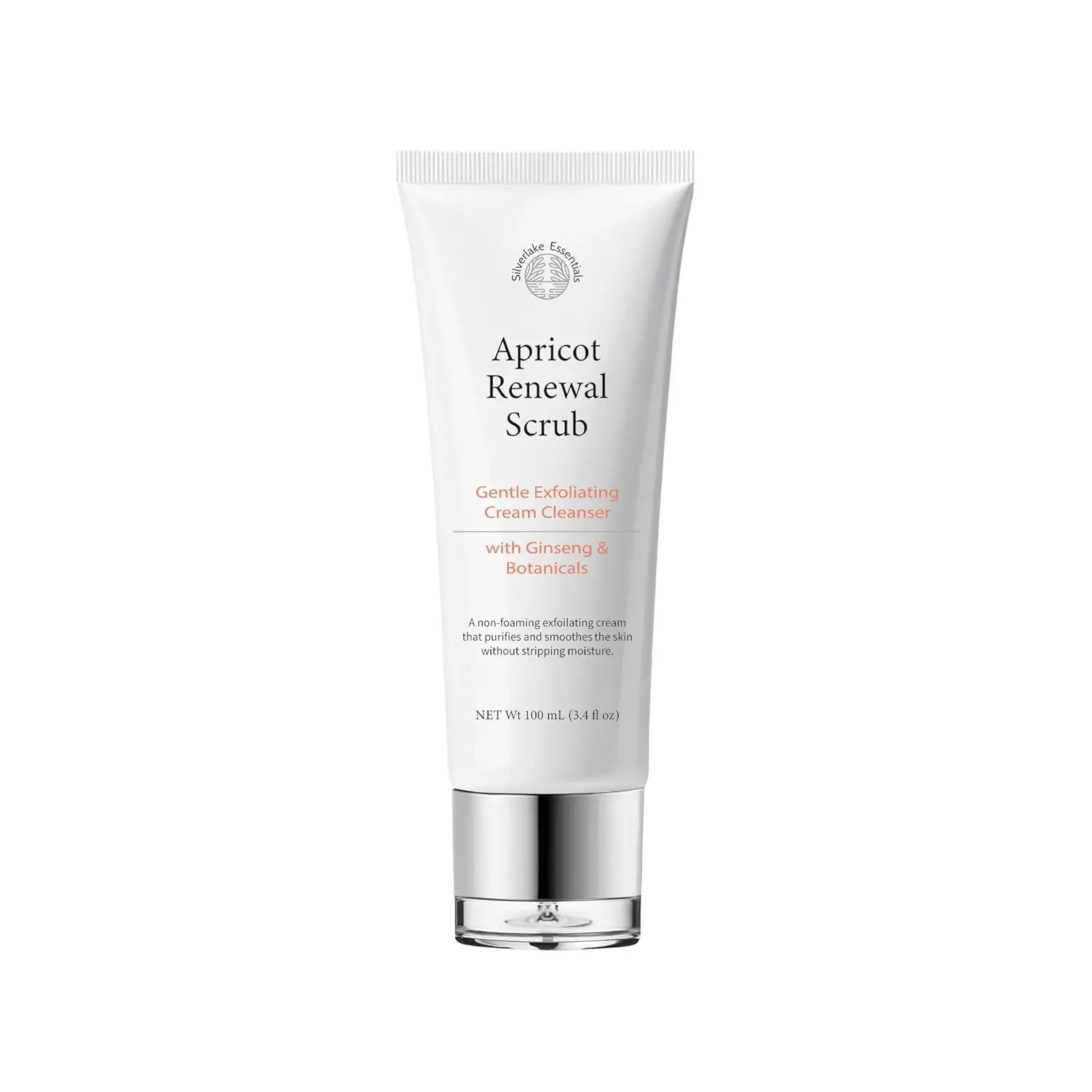 Apricot Renewal Scrub, Gentle Exfoliating Cream Cleanser with Ginseng and Botanicals, 100 mL (3.4 fl oz)