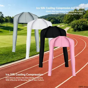 Ice Silk Cooling Compression Arm Sleeves, Elastic One Size Sun Shield Accessory With Effective UV Blocking Effect, Skin Friendly Breathable Arm Guard Suitable For Golf, Running And Multiple Summer Outdoor Sports Scenarios