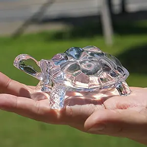 Crystal Turtle Statue, Glass Tortoise Decoration, Lucky Feng Shui Ornament, Indoor Outdoor Decor, Office Desk Decor, Birthday Party Gift