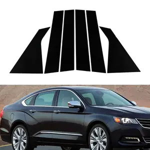 for Chevrolet Impala 2014-2020, 6pcs Glossy Black Pillar Posts Door Side Window Trim Cover Decal Car Stickers Automobile Decals Sticker For Cars